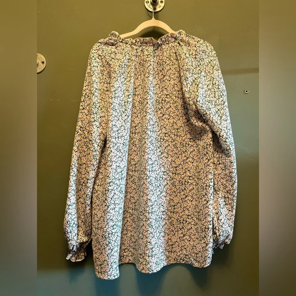 Show me your Mumu Charlene peony please tunic top pink green floral xsmall